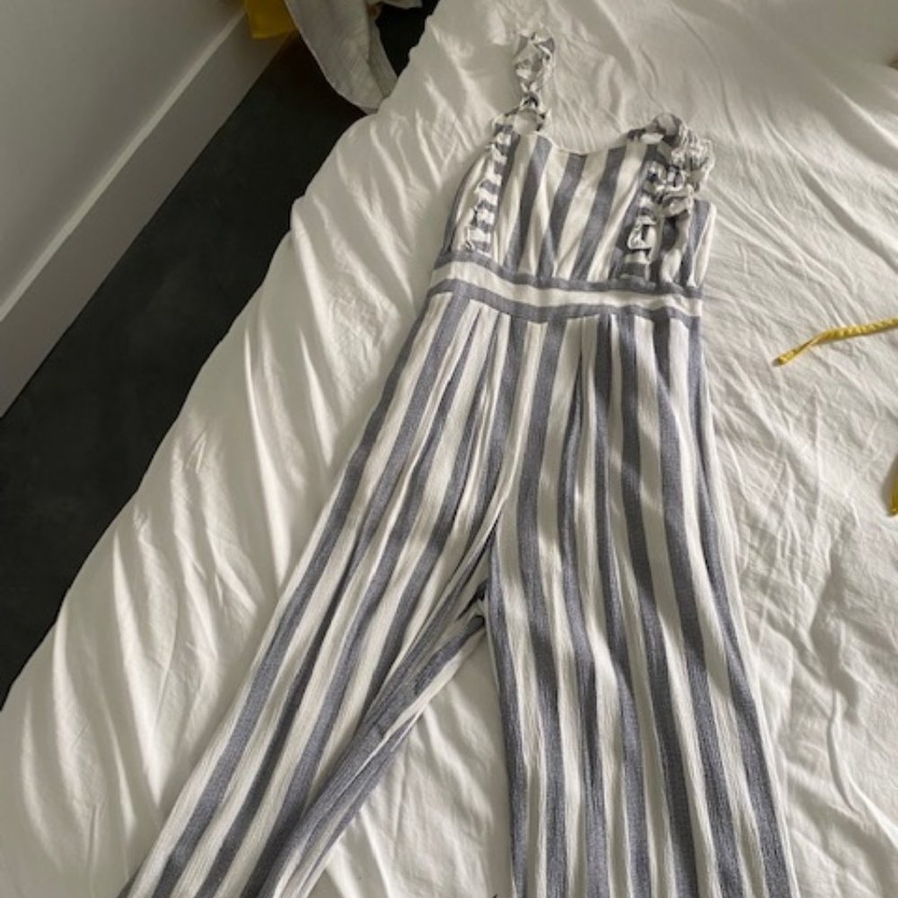 Striped Linen Jumpsuit